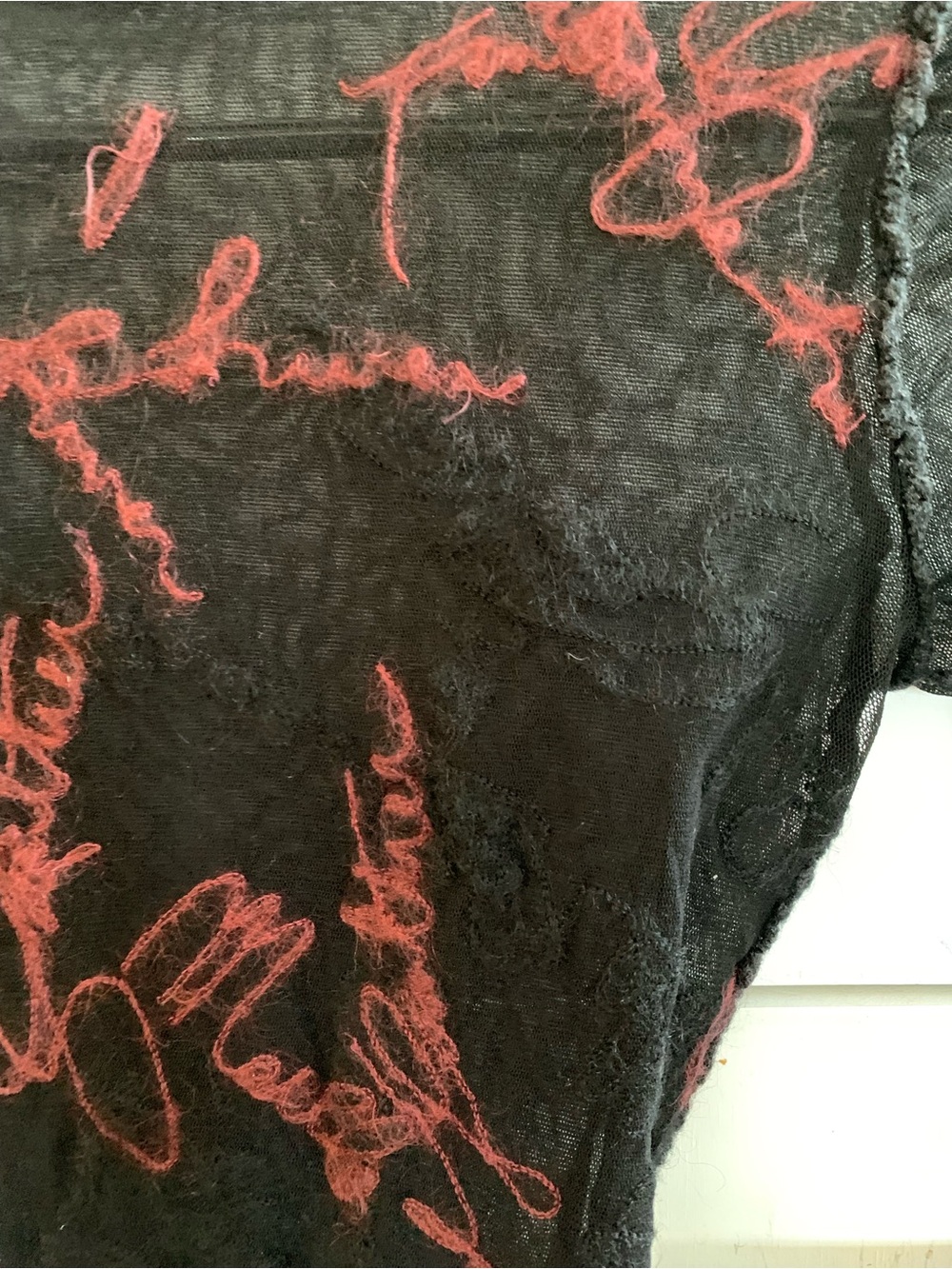 Jean Paul Gaultier Maille Archival Vintage Embroidered Mesh Top Cursive Script S - Picture 3 of 10